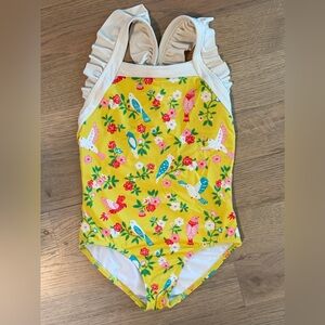 MINI BODEN yellow girls swimsuit
